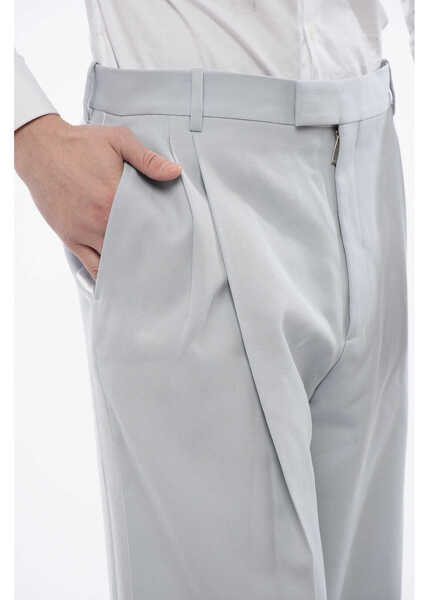 Pantaloni casual Off-White Double Pleated Wool Pants Light Blue Barbati (BM 17193047) 2
