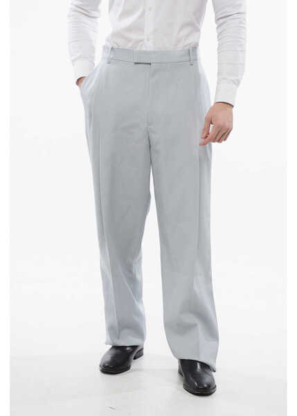 Pantaloni casual Off-White Double Pleated Wool Pants Light Blue Barbati (BM 17193047) 1