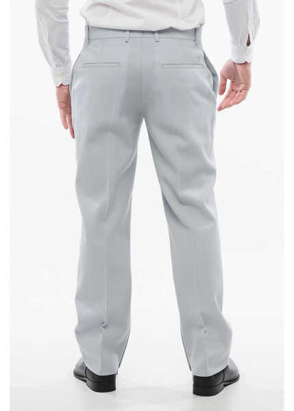 Pantaloni casual Off-White Virgin Wool Chinos Pants With Zipped Ankle Light Blue Barbati (BM 17193134) 2