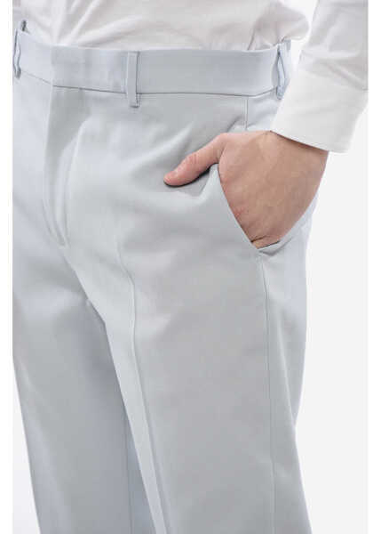 Pantaloni casual Off-White Virgin Wool Chinos Pants With Zipped Ankle Light Blue Barbati (BM 17193134) 3