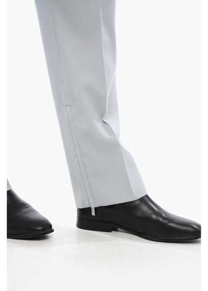 Pantaloni casual Off-White Virgin Wool Chinos Pants With Zipped Ankle Light Blue Barbati (BM 17193134) 4