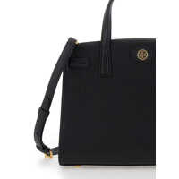 Genti de mana Tory Burch Dama - Genti de mana Tory Burch Robinson Black Handbag With Logo Plaque On The Front And Luggage Tag In Leather Woman Black Femei (BM 17194087) - B-mall.ro
