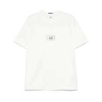 Tricouri White T-Shirt With Logo Printed On The Front In Cotton Man Barbati