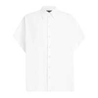 Camasi White Shirt With Classic Collar And Wide Short Sleeves In Linen Man Barbati