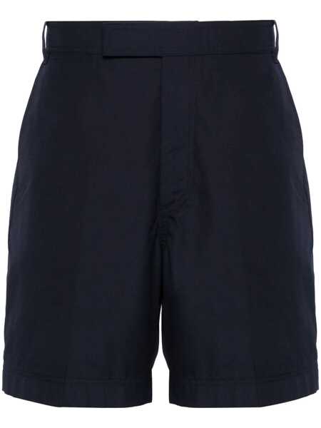 Pantaloni Thom Browne Blue Bermuda Pants With Logo Patch On The Rear And Belt Loops In Cotton Blend Man BLUE Barbati (BM 17198872) 1