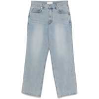 Blugi Light Blue Five Pocket Jeans With Logo Patch On The Back In Denim Man Barbati