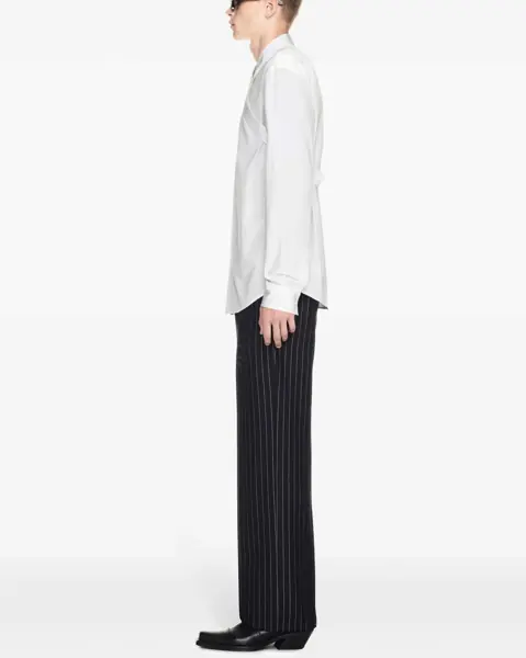 Pantaloni casual Off-White Pinstriped Wool Blend 23 Slim Fit Pants Blue Barbati (BM 17200394) 3