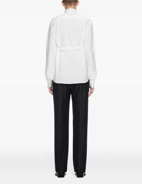 Pantaloni casual Off-White Pinstriped Wool Blend 23 Slim Fit Pants Blue Barbati (BM 17200394) 4