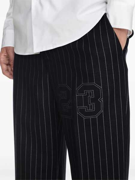 Pantaloni casual Off-White Pinstriped Wool Blend 23 Slim Fit Pants Blue Barbati (BM 17200394) 5