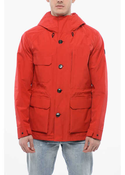 Jachete Woolrich Hooded Gtx Windbreaker With Utility Pockets Red Barbati (BM 17200466) 1