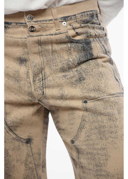 Blugi drepti Dior Printed Regular Fit Denims 27Cm Beige Barbati (BM 17200499) 3