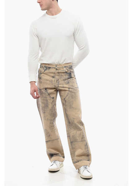 Blugi drepti Dior Printed Regular Fit Denims 27Cm Beige Barbati (BM 17200499) 4