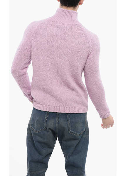 Pulovere casual Dior Dior X Erl Turtleneck Pullover With Lurex Embroidery Pink Barbati (BM 17200634) 2