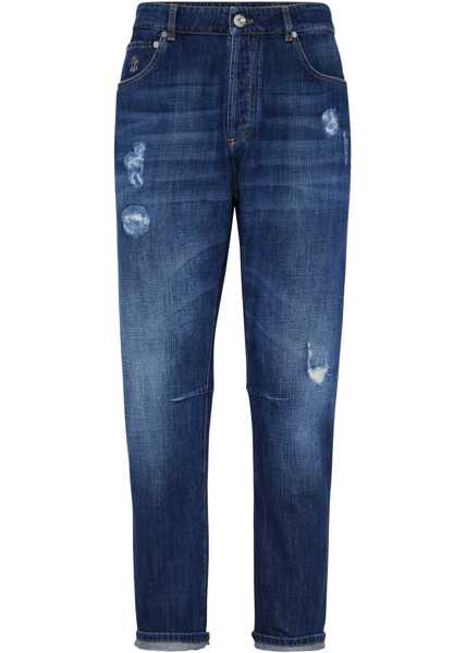 Blugi Brunello Cucinelli Worn-out Jeans DENIM SCURO OLD Barbati (BM 17200841) 1