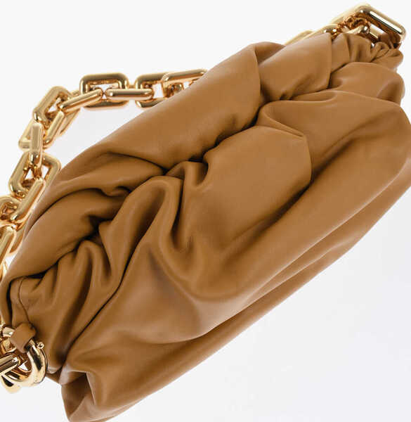 Genti de mana Bottega Veneta Leather The Chain Pouch Bag With Magnetic Closure Yellow Femei (BM 17201525) 3