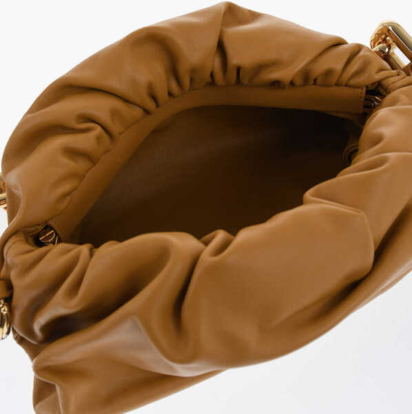 Genti de mana Bottega Veneta Leather The Chain Pouch Bag With Magnetic Closure Yellow Femei (BM 17201525) 4