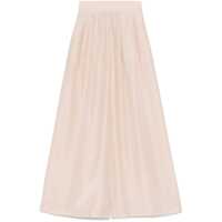 Pantaloni casual 'Boto' Beige Palazzo Pants With Pences And Rear Elastic Waist In Silk Woman Femei