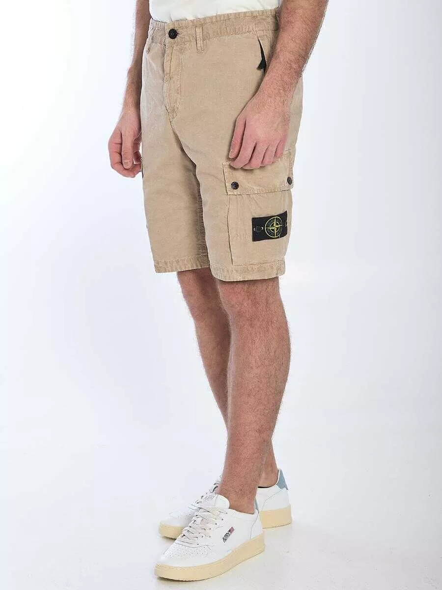 Pantaloni Stone Island Slim Cargo Bermuda Shorts Beige Barbati (BM 17203117) 2