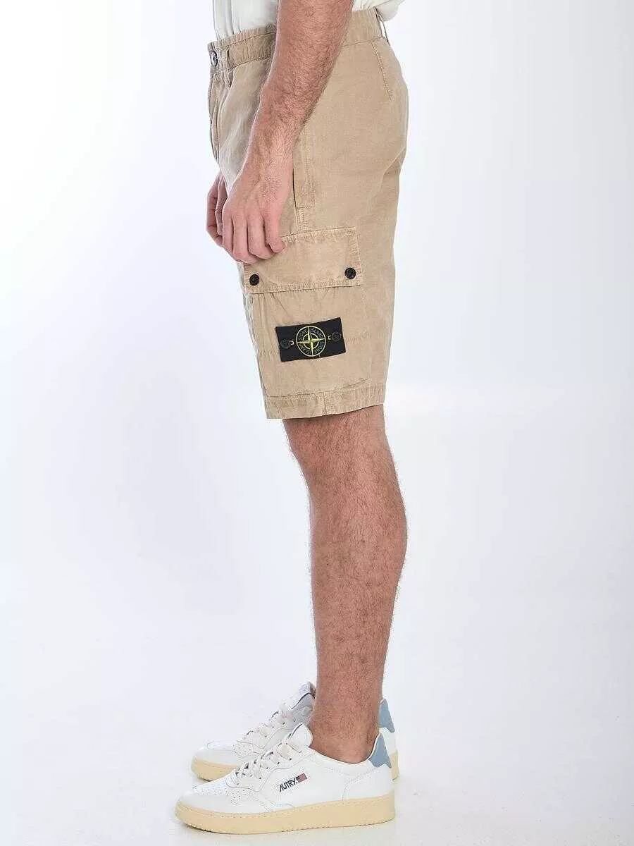 Pantaloni Stone Island Slim Cargo Bermuda Shorts Beige Barbati (BM 17203117) 3
