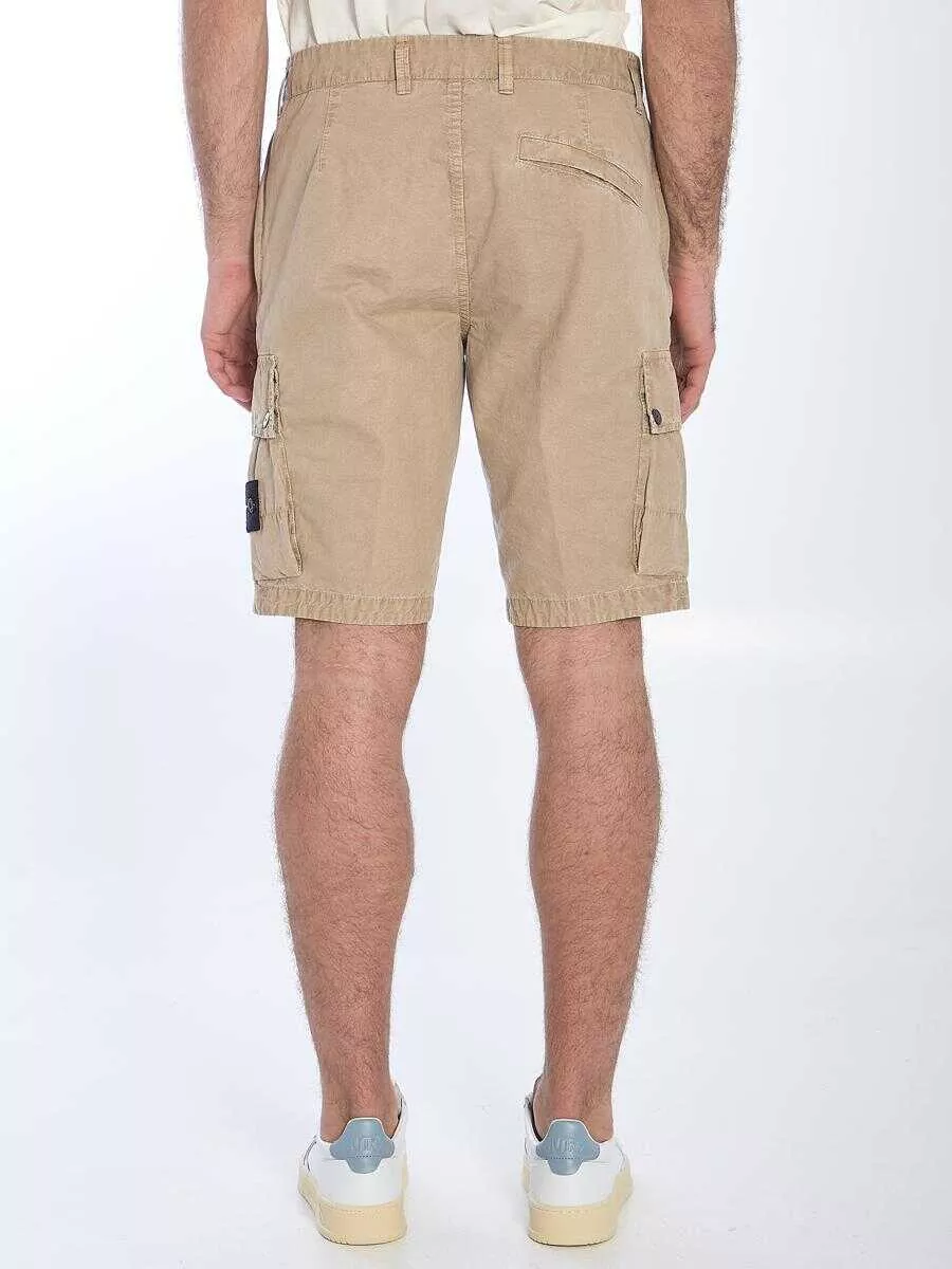 Pantaloni Stone Island Slim Cargo Bermuda Shorts Beige Barbati (BM 17203117) 4