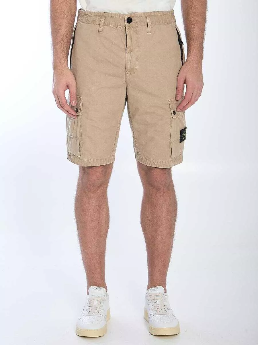 Pantaloni Stone Island Slim Cargo Bermuda Shorts Beige Barbati (BM 17203117) 1
