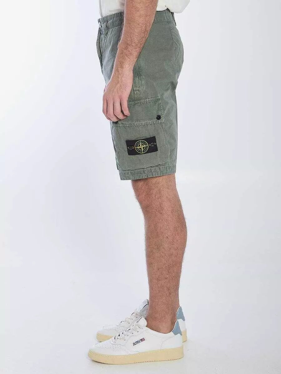 Pantaloni Stone Island Slim Cargo Bermuda Shorts GREEN Barbati (BM 17203135) 3