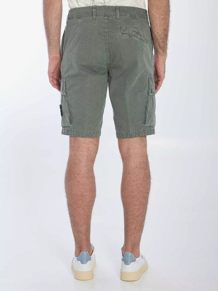 Pantaloni Stone Island Slim Cargo Bermuda Shorts GREEN Barbati (BM 17203135) 4