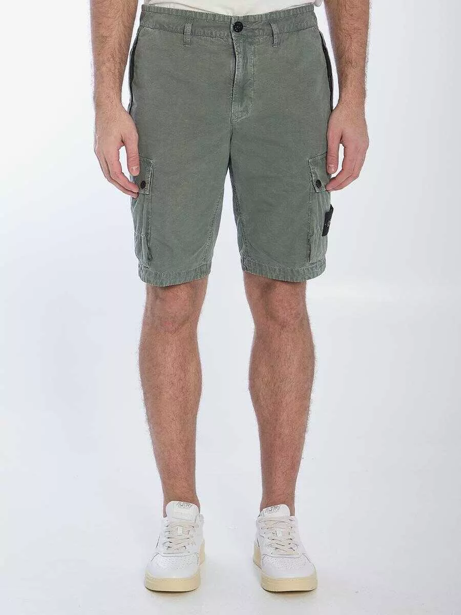 Pantaloni Stone Island Slim Cargo Bermuda Shorts GREEN Barbati (BM 17203135) 1