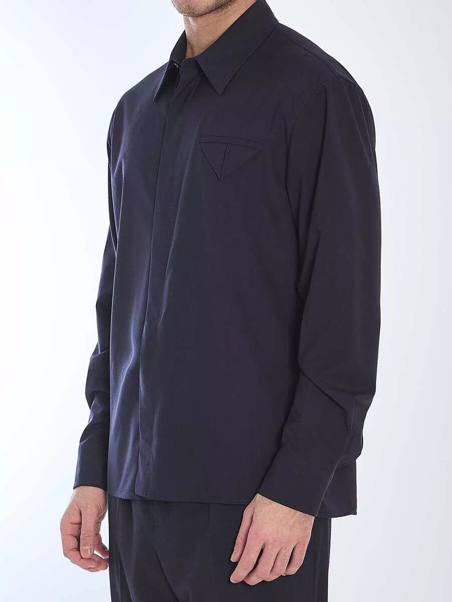 Camasi Bottega Veneta Fine Wool Shirt BLUE Barbati (BM 17203186) 2