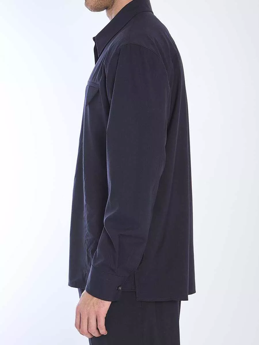 Camasi Bottega Veneta Fine Wool Shirt BLUE Barbati (BM 17203186) 3