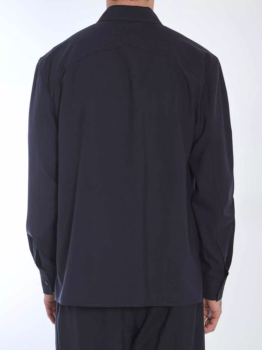 Camasi Bottega Veneta Fine Wool Shirt BLUE Barbati (BM 17203186) 4