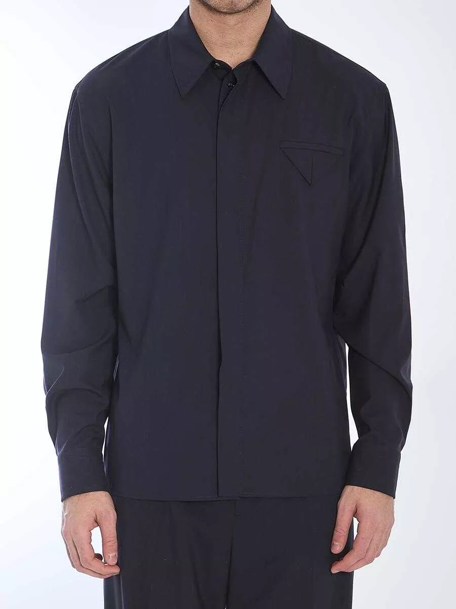 Camasi Bottega Veneta Fine Wool Shirt BLUE Barbati (BM 17203186) 1