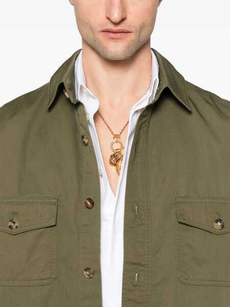 Camasi Saint Laurent Saint Laurent Shirts GREEN Barbati (BM 17203948) 5