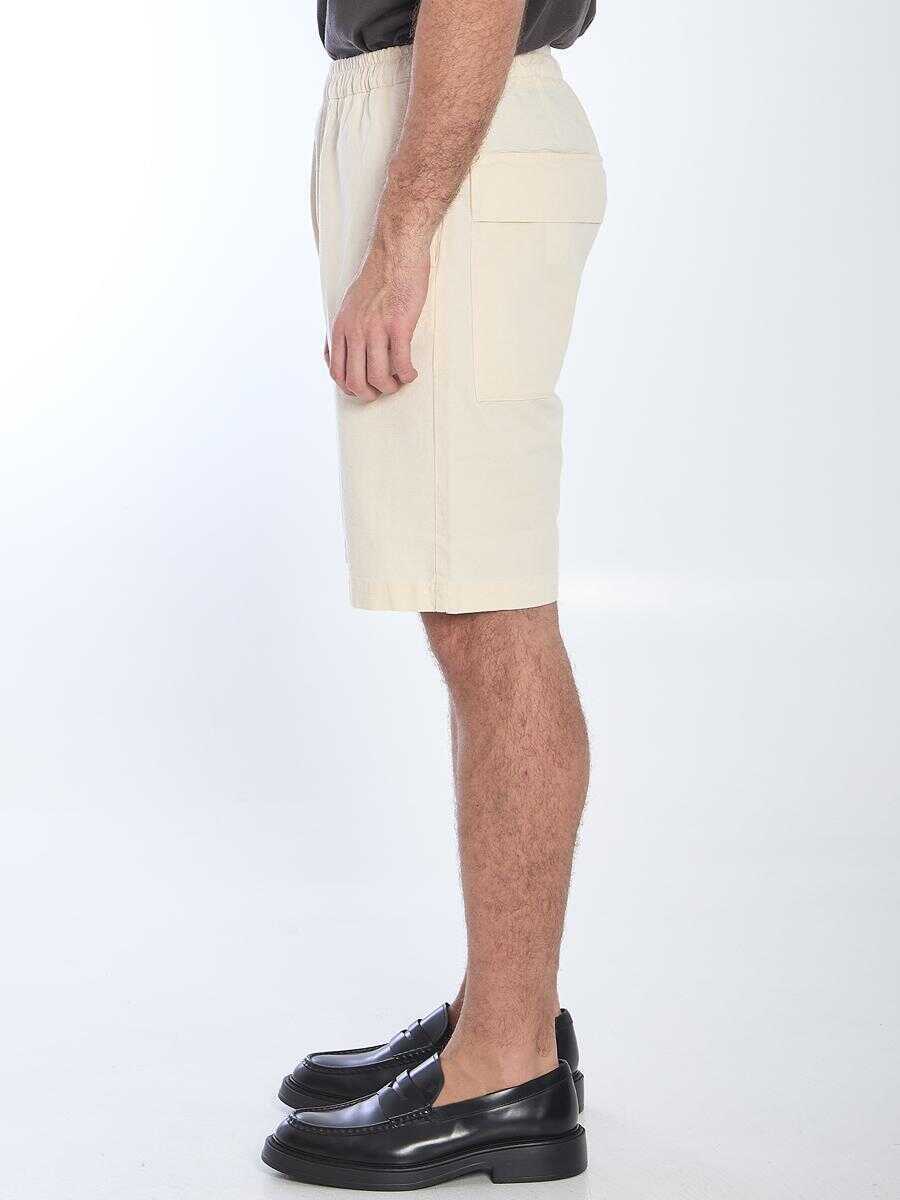 Pantaloni BARENA Canariol Arela Bermuda Shorts WHITE Barbati (BM 17204095) 3