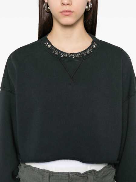 Pulovere Golden Goose Golden Goose Organic Cotton Cropped Sweatshirt Black Femei (BM 17205844) 5