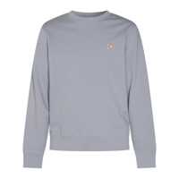 Pulovere Maison Kitsuné Light Blue Cotton Sweatshirt Barbati