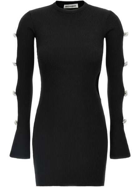 Rochii MACH & MACH Mach & Mach Cut-Out Crystal Bow Dress Black Femei (BM 17207923) 1