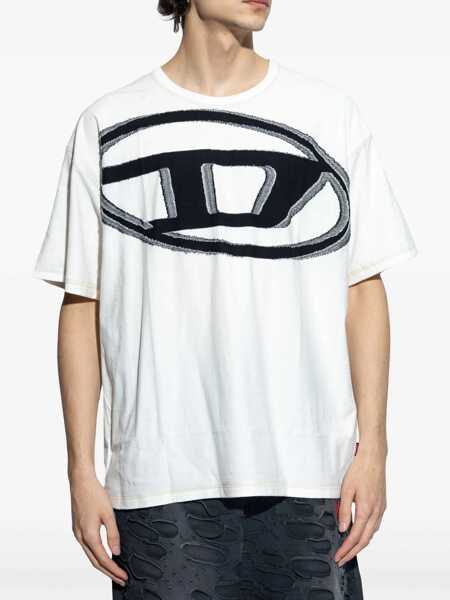 Tricouri Diesel T-Shirt With Maxi Oval D WHITE Barbati (BM 17209247) 3