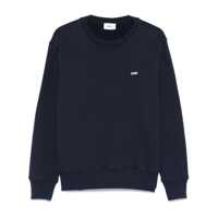 Pulovere Blue Crewneck Sweater With Logo Embroidered On The Front In Cotton Man Barbati