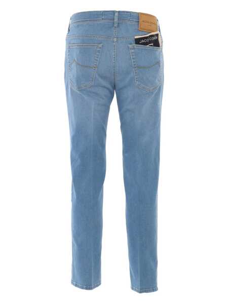 Blugi drepti Jacob Cohen CROPPED SLIM FIT 5 POCKET PANTS Light Blue Barbati (BM 17212114) 2