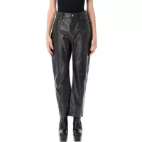 Pantaloni casual Rick Owens Detroit Cut Leather Pant Femei