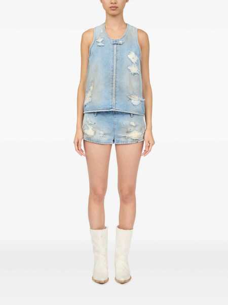 Topuri MM6 Maison Margiela Mm6 Maison Margiela Waistcoat With Worn Effect BLUE Femei (BM 17222575) 2