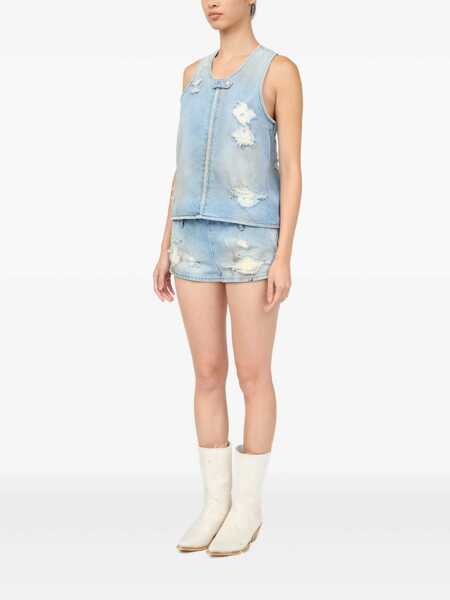 Topuri MM6 Maison Margiela Mm6 Maison Margiela Waistcoat With Worn Effect BLUE Femei (BM 17222575) 4