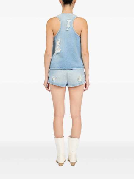 Topuri MM6 Maison Margiela Mm6 Maison Margiela Waistcoat With Worn Effect BLUE Femei (BM 17222575) 5