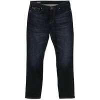 Blugi Blue Five Pocket Jeans With Logo Patch On The Back In Denim Man Barbati