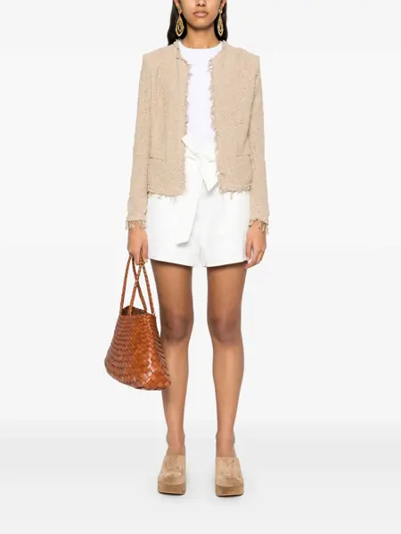 Pantaloni casual IRO Iro Hannou Cotton Blend Shorts WHITE Femei (BM 17224270) 2