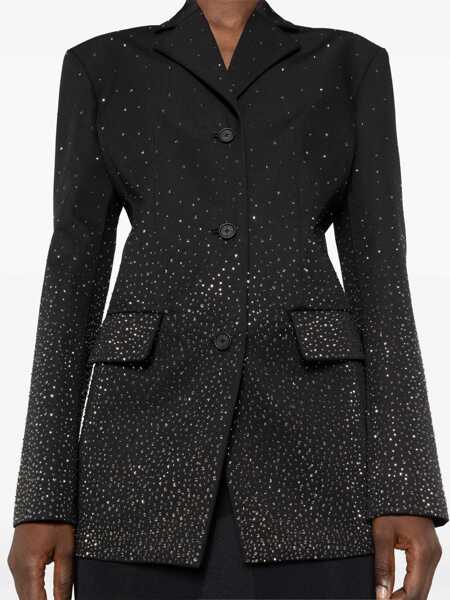 Sacouri Off-White 3-Button Bling Blazer With Degrad Rhinestones Black Femei (BM 17227130) 5