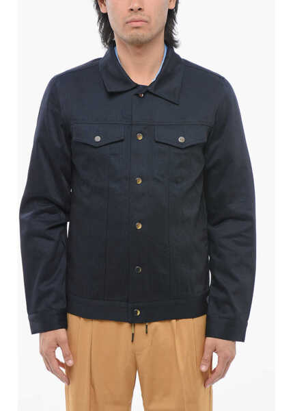 Camasi casual Viktor & Rolf Snap Button Saharan Overshirt Blue Barbati (BM 17227430) 1