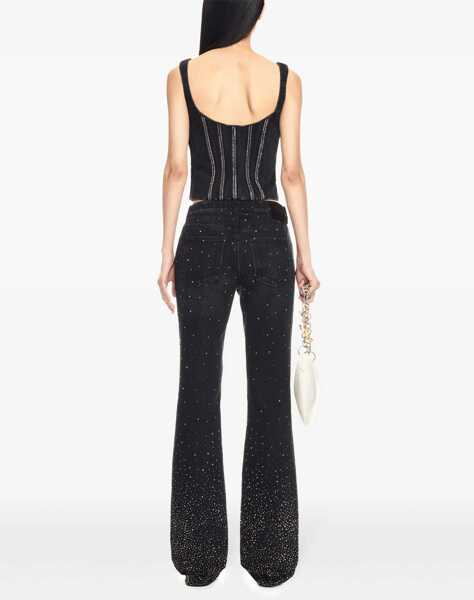 Bluze Off-White Rhinestoned Denim Bling Bustier Top Black Femei (BM 17227712) 4