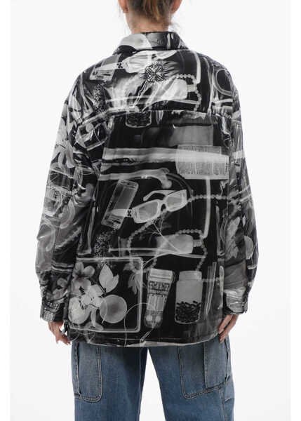 Jachete Off-White Printed Nylon Xray Padded Windbreaker Black & White Femei (BM 17227715) 2